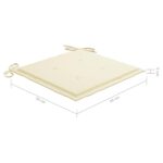 Chaises de jardin lot de 4 avec coussins Bois de teck massif – Image 12