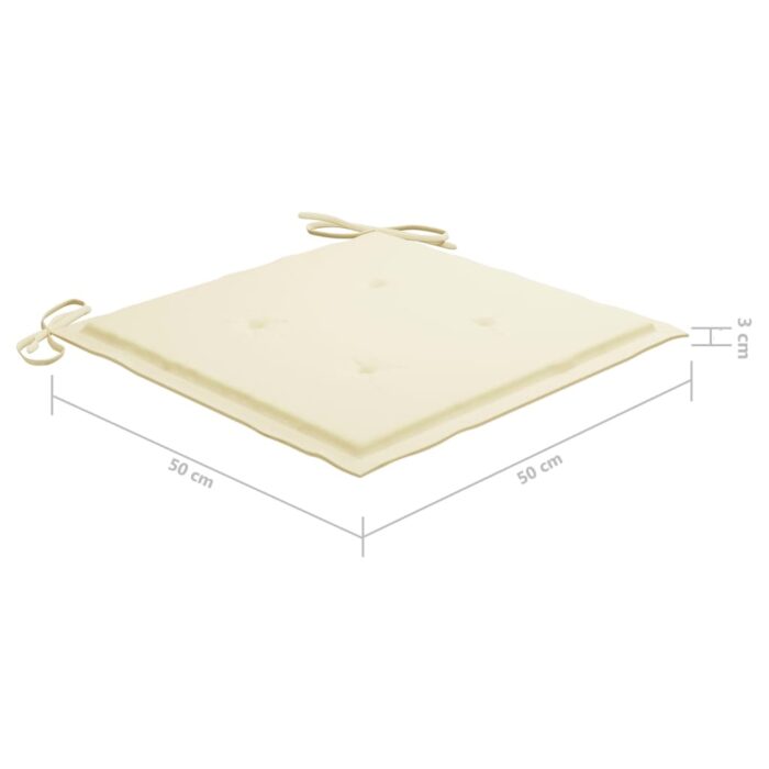 Chaises de jardin lot de 4 avec coussins Bois de teck massif – Image 12