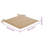 Chaises de jardin lot de 4 avec coussins Bois de teck massif – Image 12