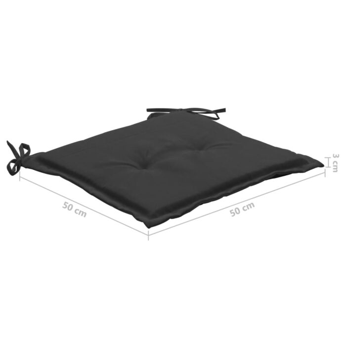 Chaises de jardin lot de 4 avec coussins Bois de teck massif – Image 11