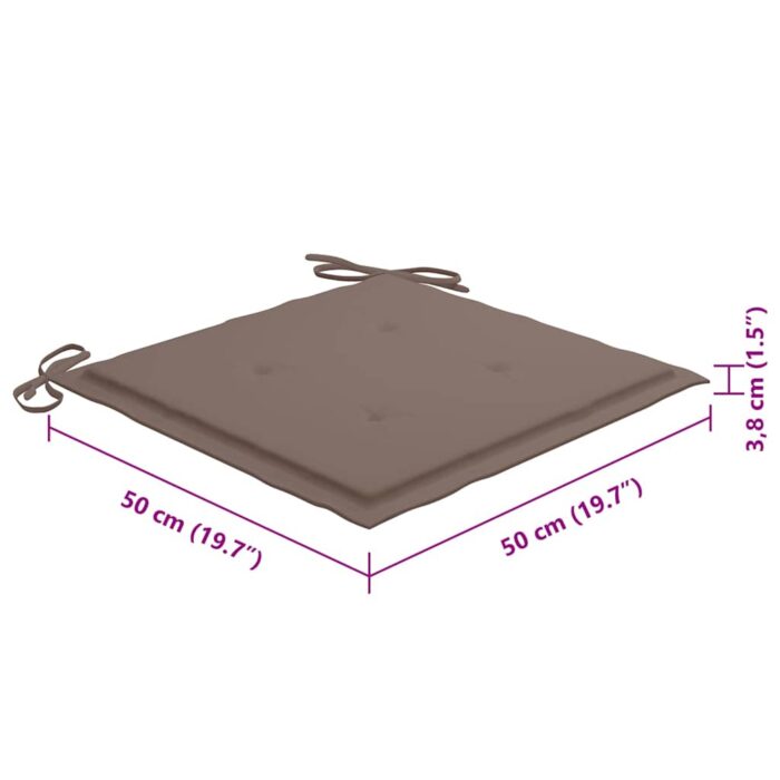 Chaises de jardin lot de 4 avec coussins Bois de teck massif – Image 12