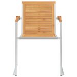 Chaises de jardin lot de 4 avec coussins Bois de teck massif – Image 4