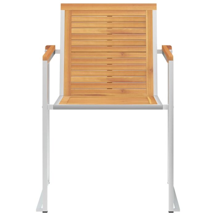 Chaises de jardin lot de 4 avec coussins Bois de teck massif – Image 4