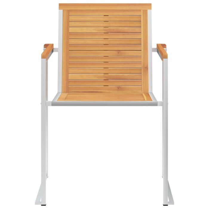 Chaises de jardin lot de 4 avec coussins Bois de teck massif – Image 5