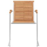 Chaises de jardin lot de 4 avec coussins Bois de teck massif – Image 4