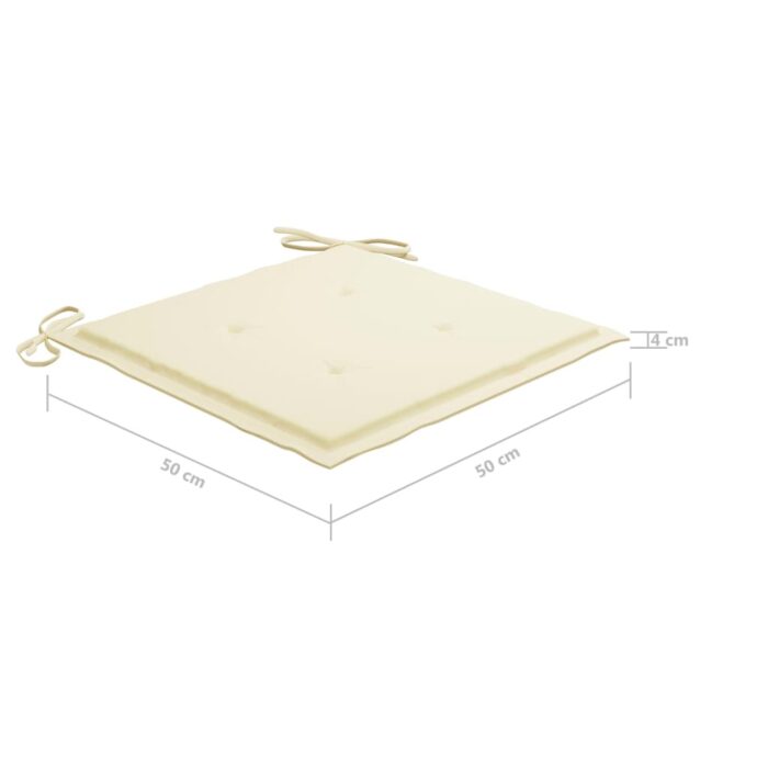 Chaises de jardin lot de 6 avec coussins Bois de teck massif – Image 11