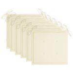Chaises de jardin lot de 6 avec coussins Bois de teck massif – Image 6