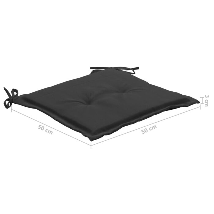 Chaises de jardin lot de 6 avec coussins Bois de teck massif – Image 12