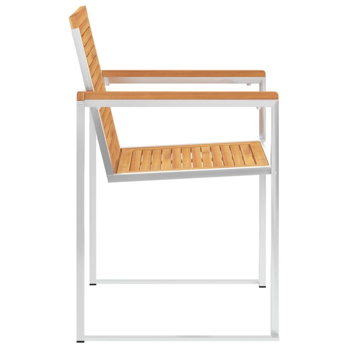 Chaises de jardin lot de 6 avec coussins Bois de teck massif – Image 5