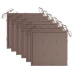 Chaises de jardin lot de 6 avec coussins Bois de teck massif – Image 6