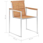 Chaises de jardin lot de 6 avec coussins Bois de teck massif – Image 12