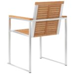 Chaises de jardin lot de 6 avec coussins Bois de teck massif – Image 6