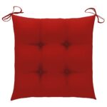 Chaises de jardin lot de 6 avec coussins Bois de teck massif – Image 9