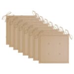 Chaises de jardin lot de 8 avec coussins Bois de teck massif – Image 6