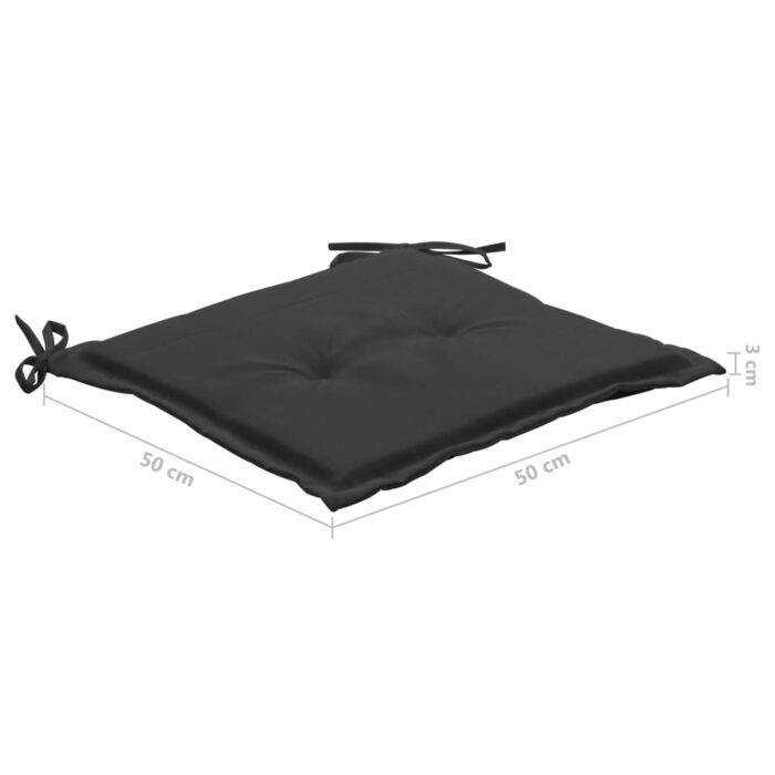 Chaises de jardin lot de 8 avec coussins Bois de teck massif – Image 11