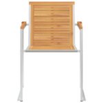 Chaises de jardin lot de 8 avec coussins Bois de teck massif – Image 4