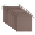 Chaises de jardin lot de 8 avec coussins Bois de teck massif – Image 6