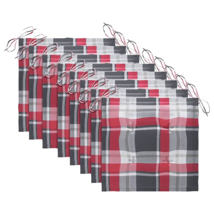 Chaises de jardin lot de 8 avec coussins Bois de teck massif – Image 6