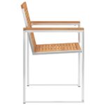 Chaises de jardin lot de 8 avec coussins Bois de teck massif – Image 5