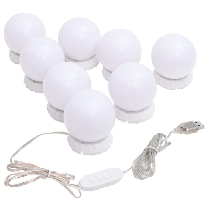 Lampe de miroir avec 8 ampoules LED Blanc chaud et blanc froid – Image 1