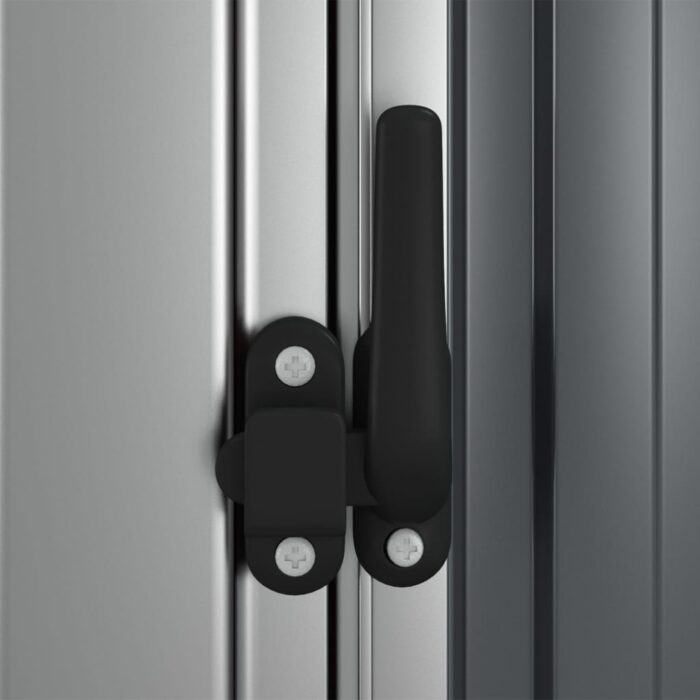 Abri de jardin Gris 118,5x97x209,5 cm Acier galvanisé – Image 4