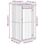 Abri de jardin Gris 118,5x97x209,5 cm Acier galvanisé – Image 6
