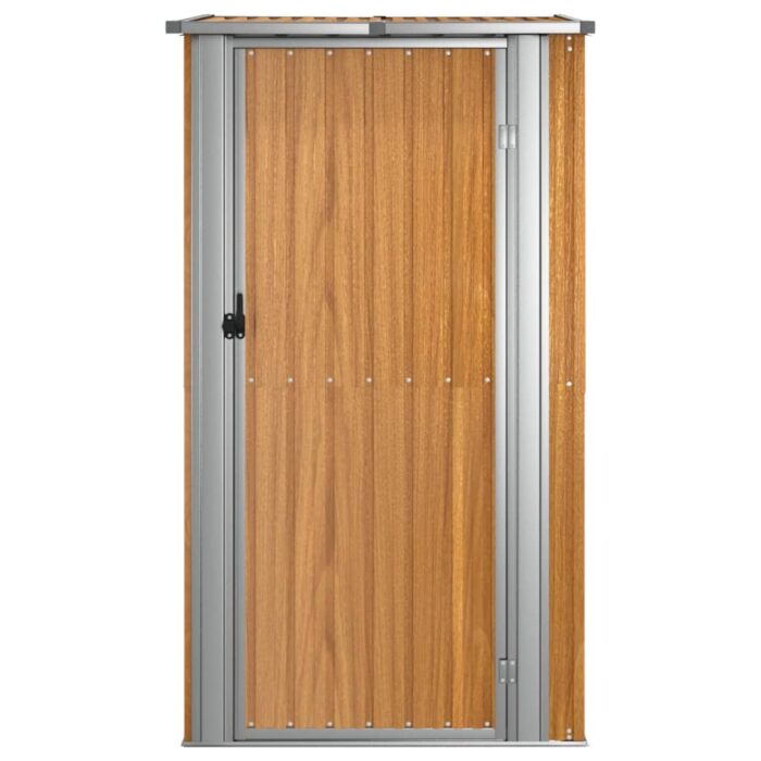 Abri de jardin Marron 118,5x97x209,5 cm Acier galvanisé – Image 2