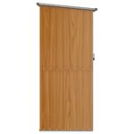 Abri de jardin Marron 118,5x97x209,5 cm Acier galvanisé – Image 3