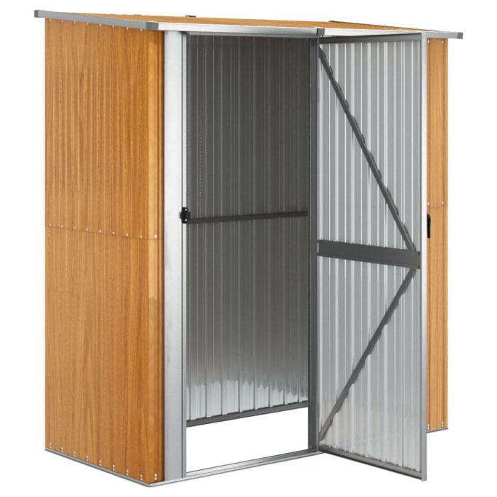 Abri de jardin 180,5x97x209,5 cm acier galvanisé aspect bois – Image 2