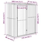 Abri de jardin 180,5x97x209,5 cm acier galvanisé aspect bois – Image 5