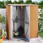 Abri de jardin 180,5x97x209,5 cm acier galvanisé aspect bois