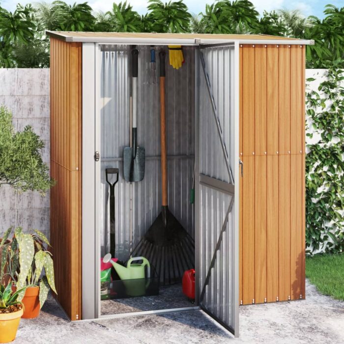 VXL8720286512753_m_en_hd_1.jpg Abri de jardin 180,5x97x209,5 cm acier galvanisé aspect bois – Image 1