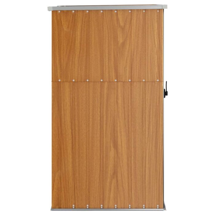 Abri à outils de jardin marron 88x89x161 cm acier galvanisé – Image 2