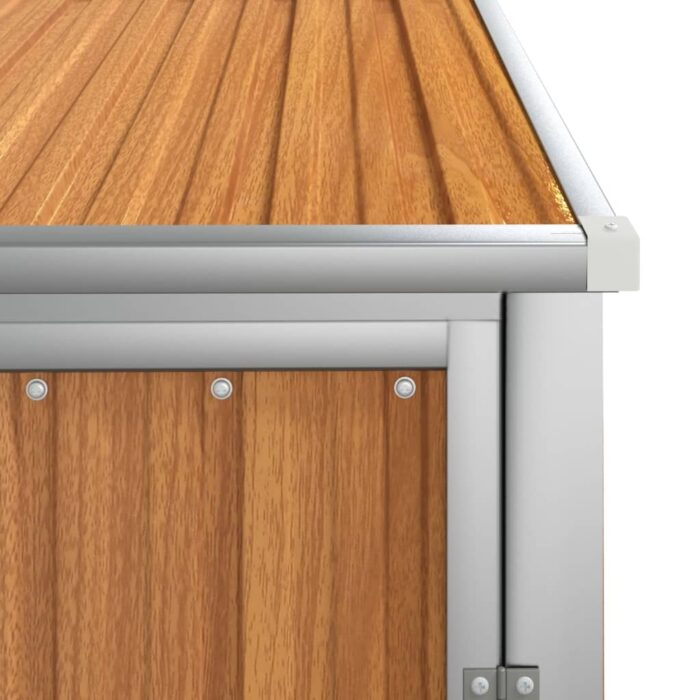 Abri à outils de jardin marron 88x89x161 cm acier galvanisé – Image 5