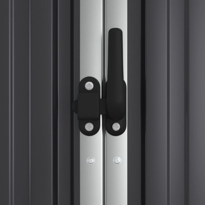 Abri à outils de jardin anthracite 161x89x161cm acier galvanisé – Image 4