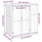 Abri à outils de jardin anthracite 161x89x161cm acier galvanisé – Image 5