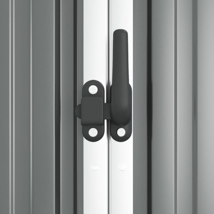 Abri à outils de jardin Gris 225x89x161 cm Acier galvanisé – Image 4