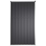 Abri à outils de jardin anthracite 225x89x161cm acier galvanisé – Image 3