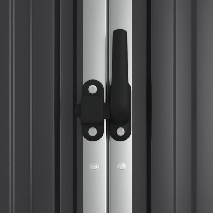 Abri à outils de jardin anthracite 225x89x161cm acier galvanisé – Image 4