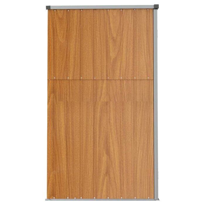 Abri à outils de jardin marron 225x89x161 cm acier galvanisé – Image 3