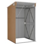 Remise de jardin murale Marron 118x100x178 cm Acier galvanisé – Image 4