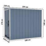 Abri de jardin mural Gris 118x194x178 cm Acier galvanisé – Image 5