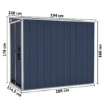 Abri de jardin mural Anthracite 118x194x178 cm Acier – Image 5