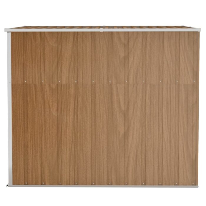 Abri de jardin mural Marron 118x194x178 cm Acier galvanisé – Image 3