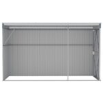 Abri de jardin mural Gris 118x288x178 cm Acier galvanisé – Image 3