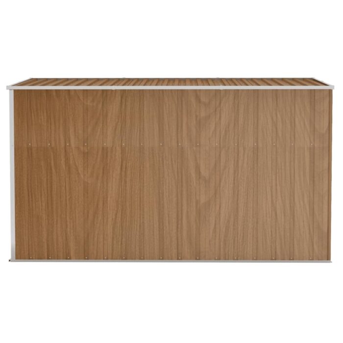 Abri de jardin mural Marron 118x288x178 cm Acier galvanisé – Image 2