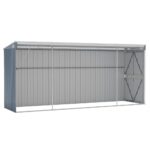 Abri de jardin mural Gris 118x382x178 cm Acier galvanisé – Image 4