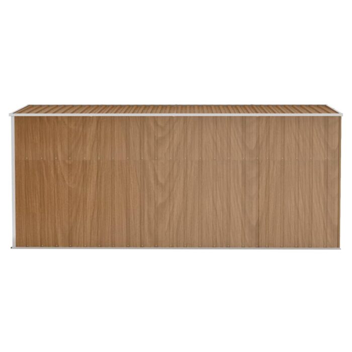 Abri de jardin mural Marron 118x382x178 cm Acier galvanisé – Image 2