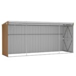 Abri de jardin mural Marron 118x382x178 cm Acier galvanisé – Image 4