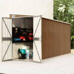 Abri de jardin mural Marron 118x382x178 cm Acier galvanisé